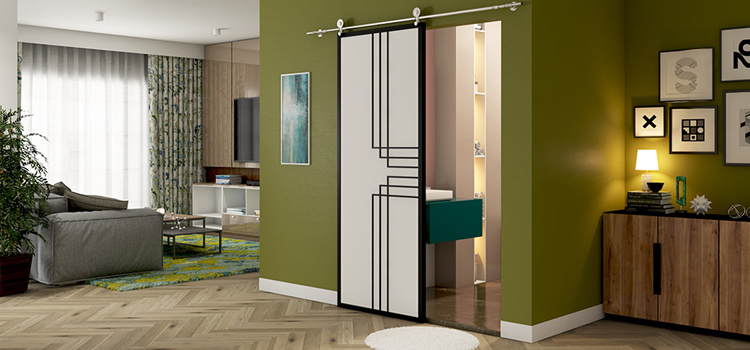 sliding bathroom door installation in Southchase